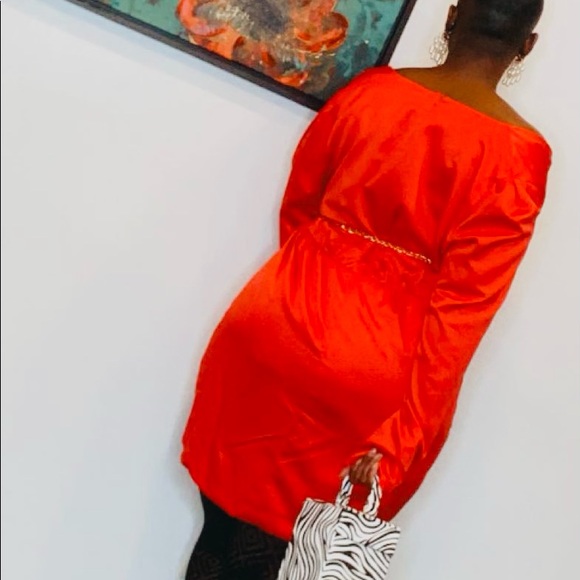 Faux silk mini dress plus size - Picture 5 of 5